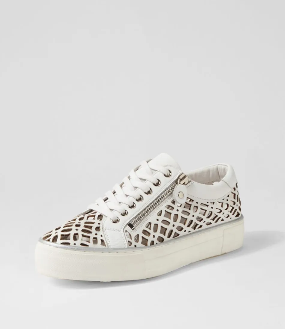 Women DJANGO & JULIETTE Sneakers<Flynng White Leather Sneakers