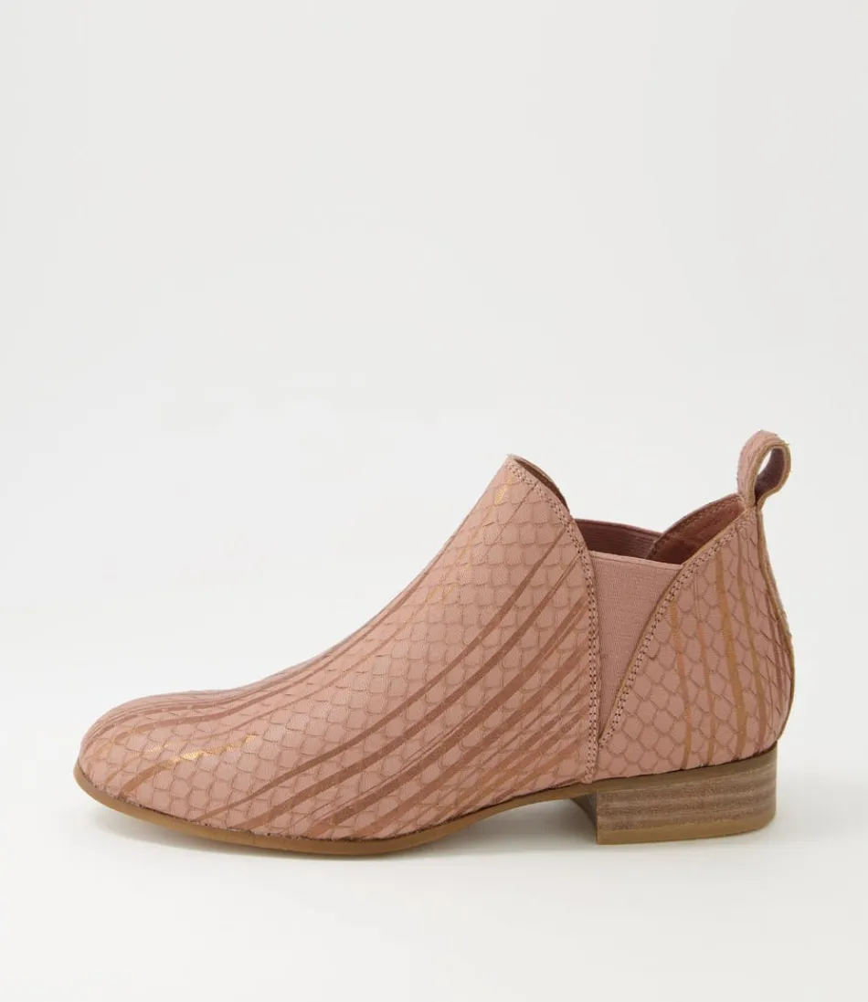 Women DJANGO & JULIETTE Boots<Foe Blush Metallic Cut Leather Chelsea Boots