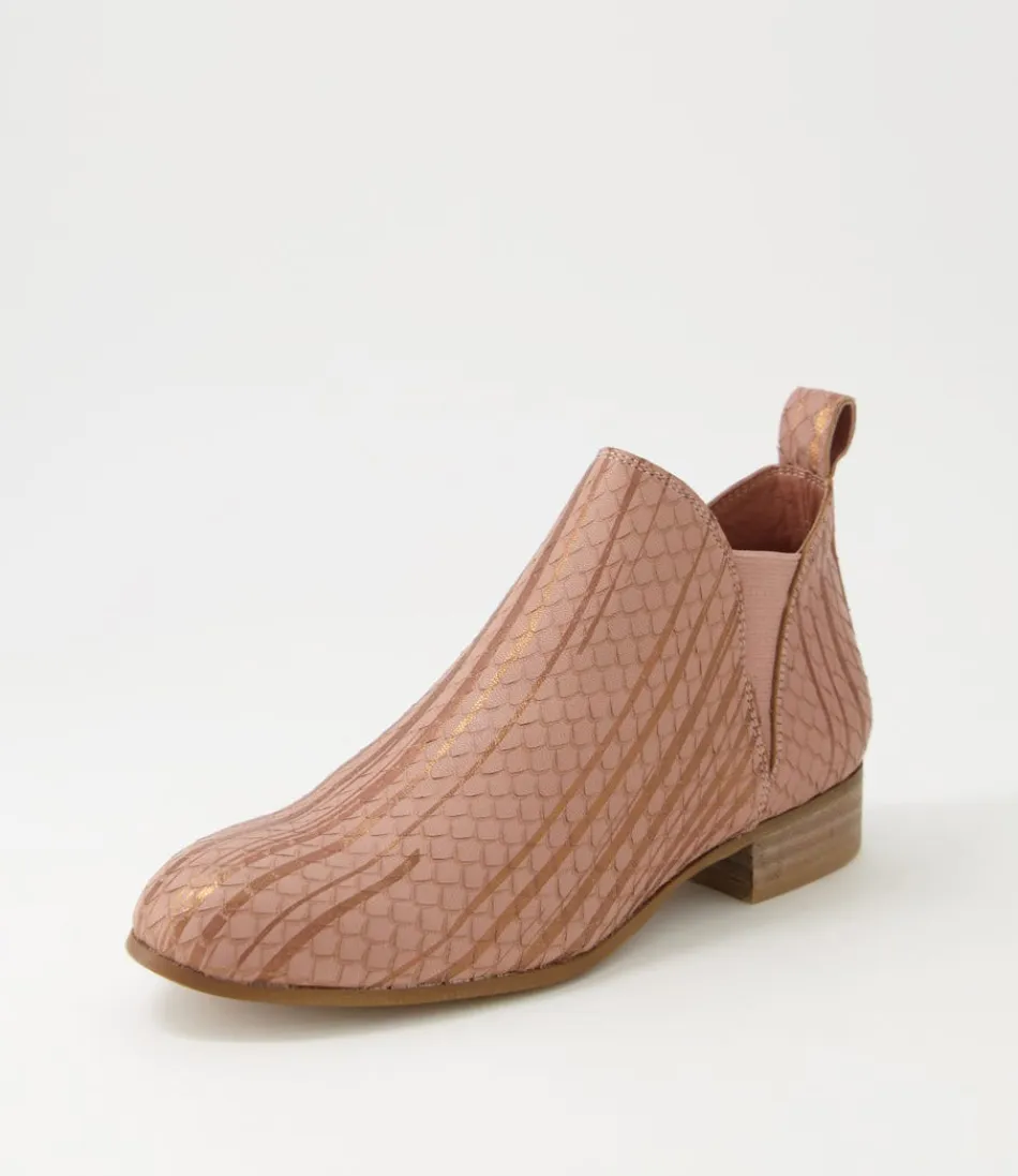 Women DJANGO & JULIETTE Boots<Foe Blush Metallic Cut Leather Chelsea Boots