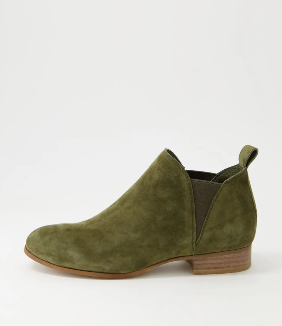 Women DJANGO & JULIETTE Boots<Foe Olive Suede Chelsea Boots