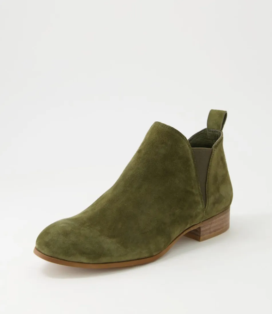 Women DJANGO & JULIETTE Boots<Foe Olive Suede Chelsea Boots