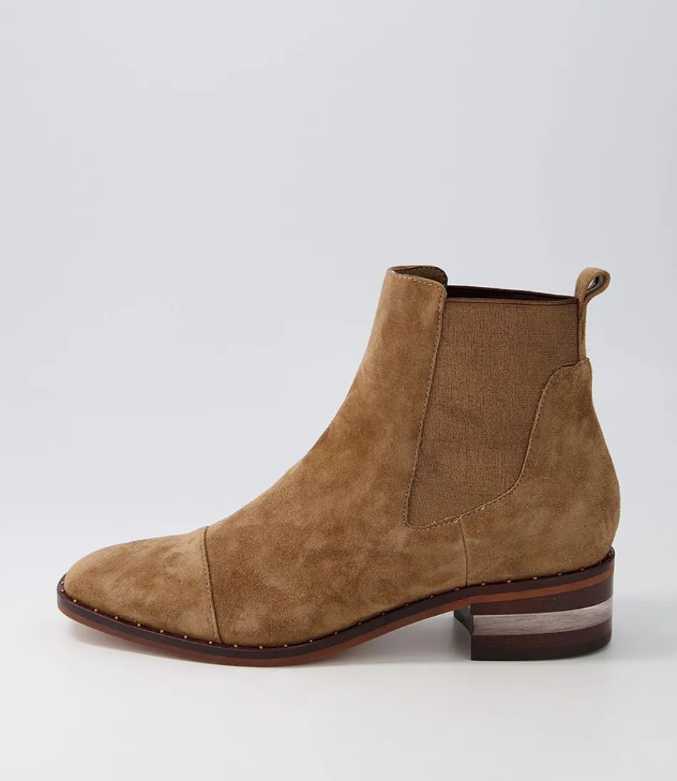 Women DJANGO & JULIETTE Boots<Forda Choc Bronze Suede Elastic Chelsea Boots