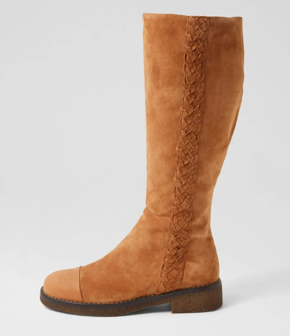 Women DJANGO & JULIETTE Boots<Gadnir Tan Leather Suede Knee High Boots