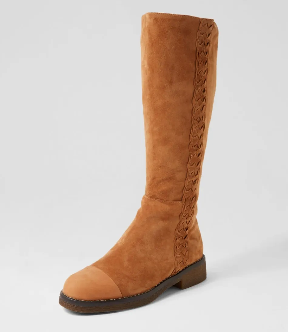 Women DJANGO & JULIETTE Boots<Gadnir Tan Leather Suede Knee High Boots