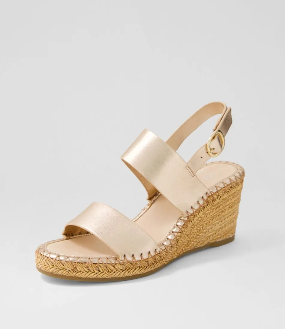 Women TOP END Espadrilles<Gaga Rose Gold Rope Leather Sandals