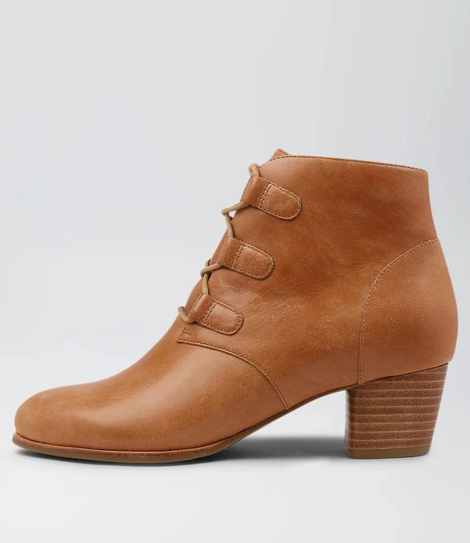 Women ZIERA Boots<George W Tan Leather Lace Up Boots