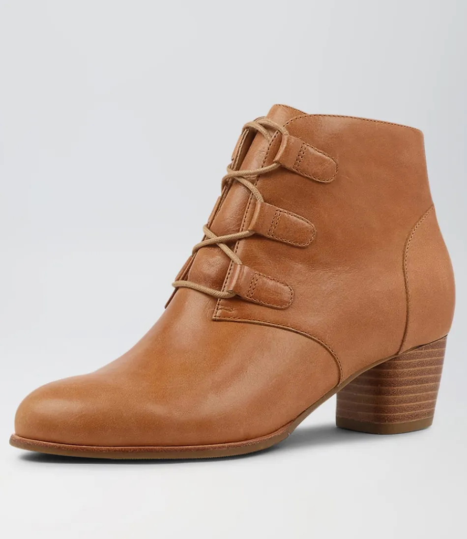 Women ZIERA Boots<George W Tan Leather Lace Up Boots