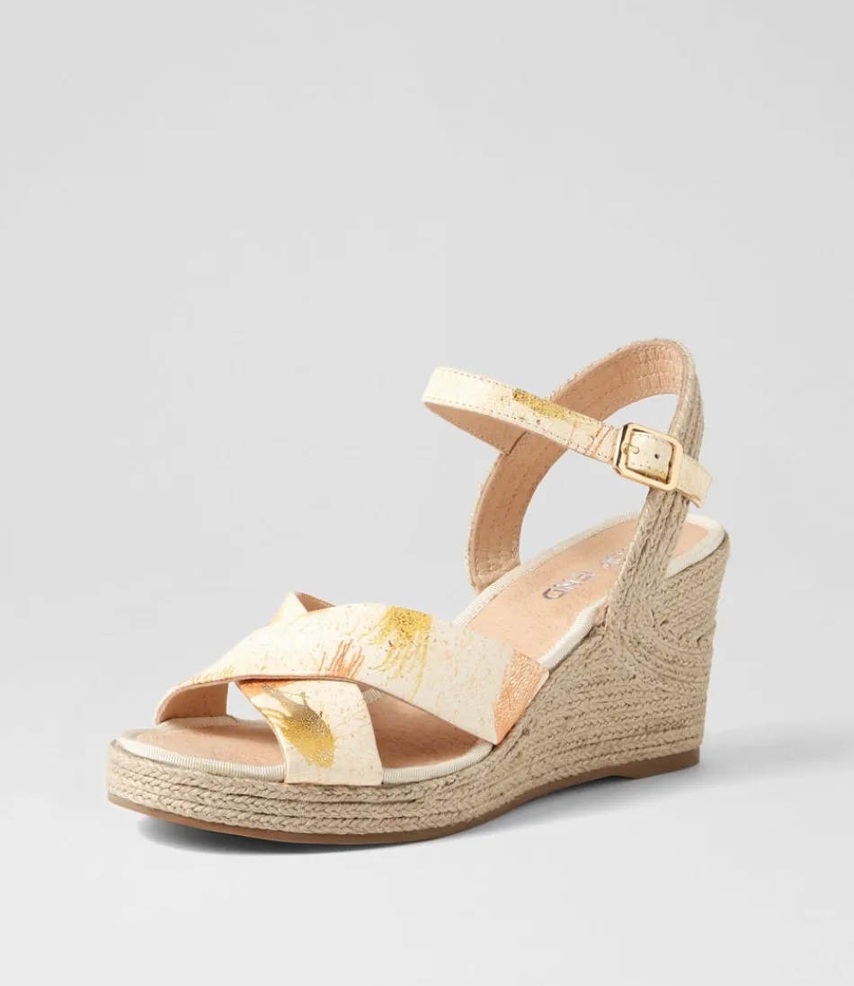 Women TOP END Espadrilles<Ghosta Orange Yellow Splash Leather Espadrilles