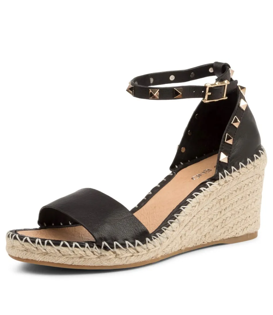 Women TOP END Espadrilles<Gigi Black Leather