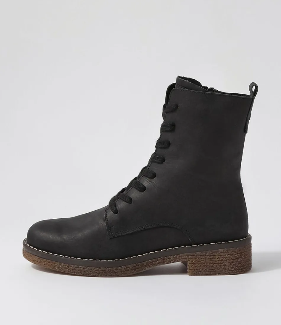 Women DJANGO & JULIETTE Boots<Gipsiee Black Leather Ankle Boots