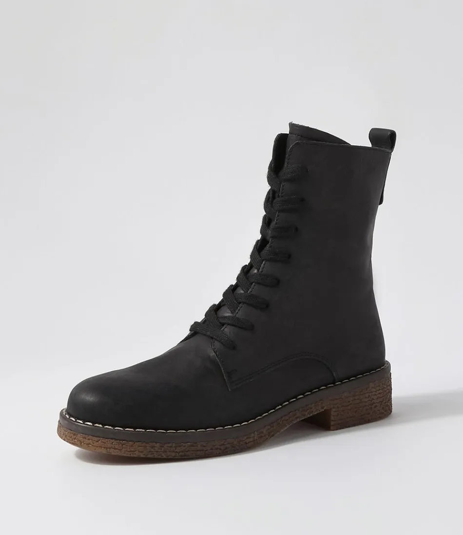 Women DJANGO & JULIETTE Boots<Gipsiee Black Leather Ankle Boots