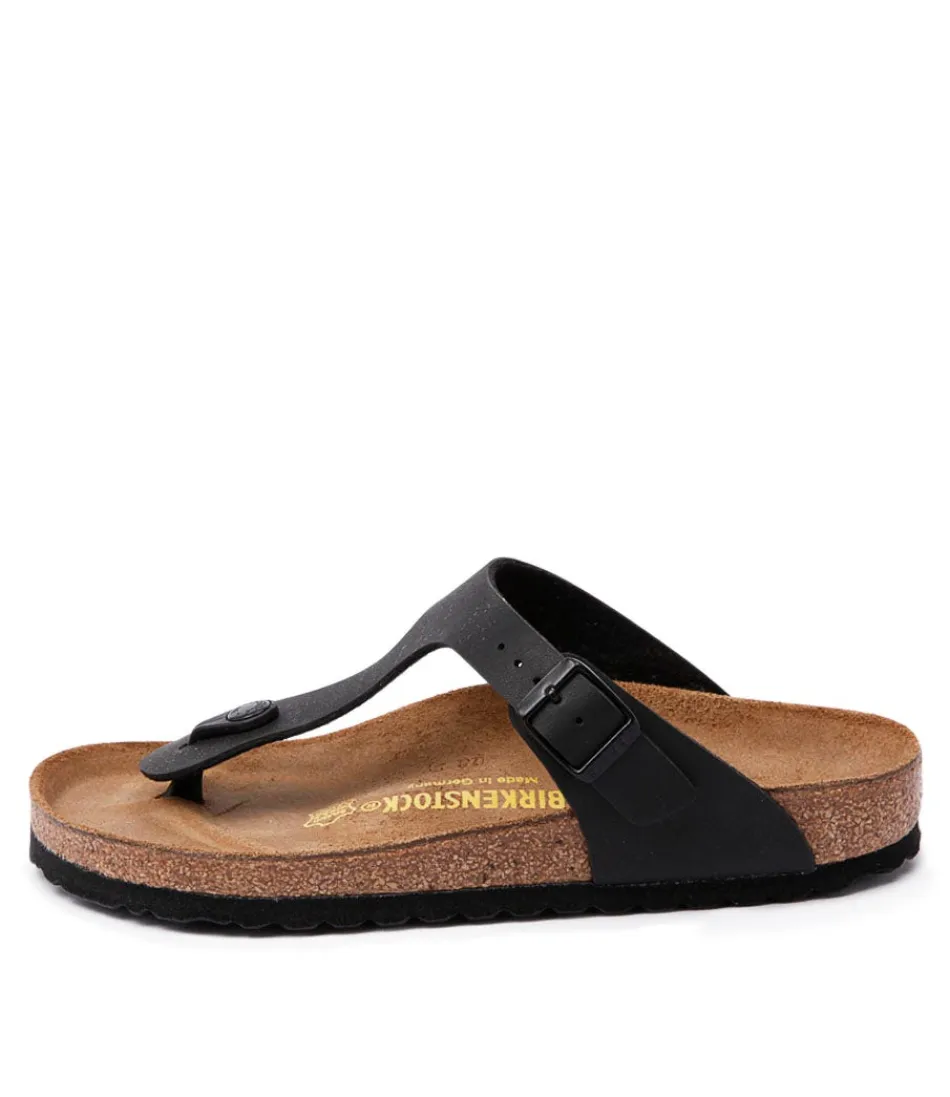 Women BIRKENSTOCK Comfort<Gizeh Black Birkoflor