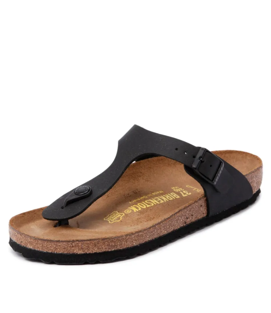 Women BIRKENSTOCK Comfort<Gizeh Black Birkoflor