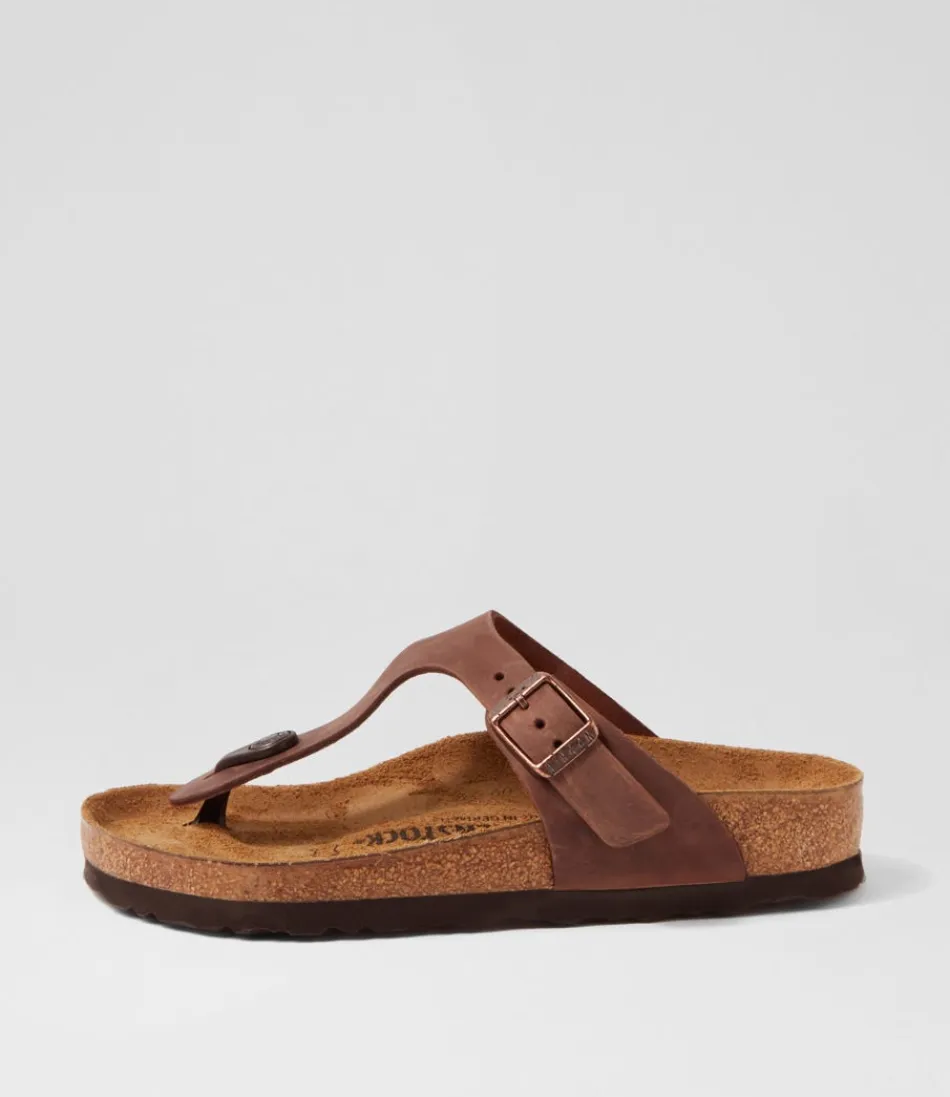 Women BIRKENSTOCK Comfort<Gizeh Oiled W Habana Oiled Leather Thongs