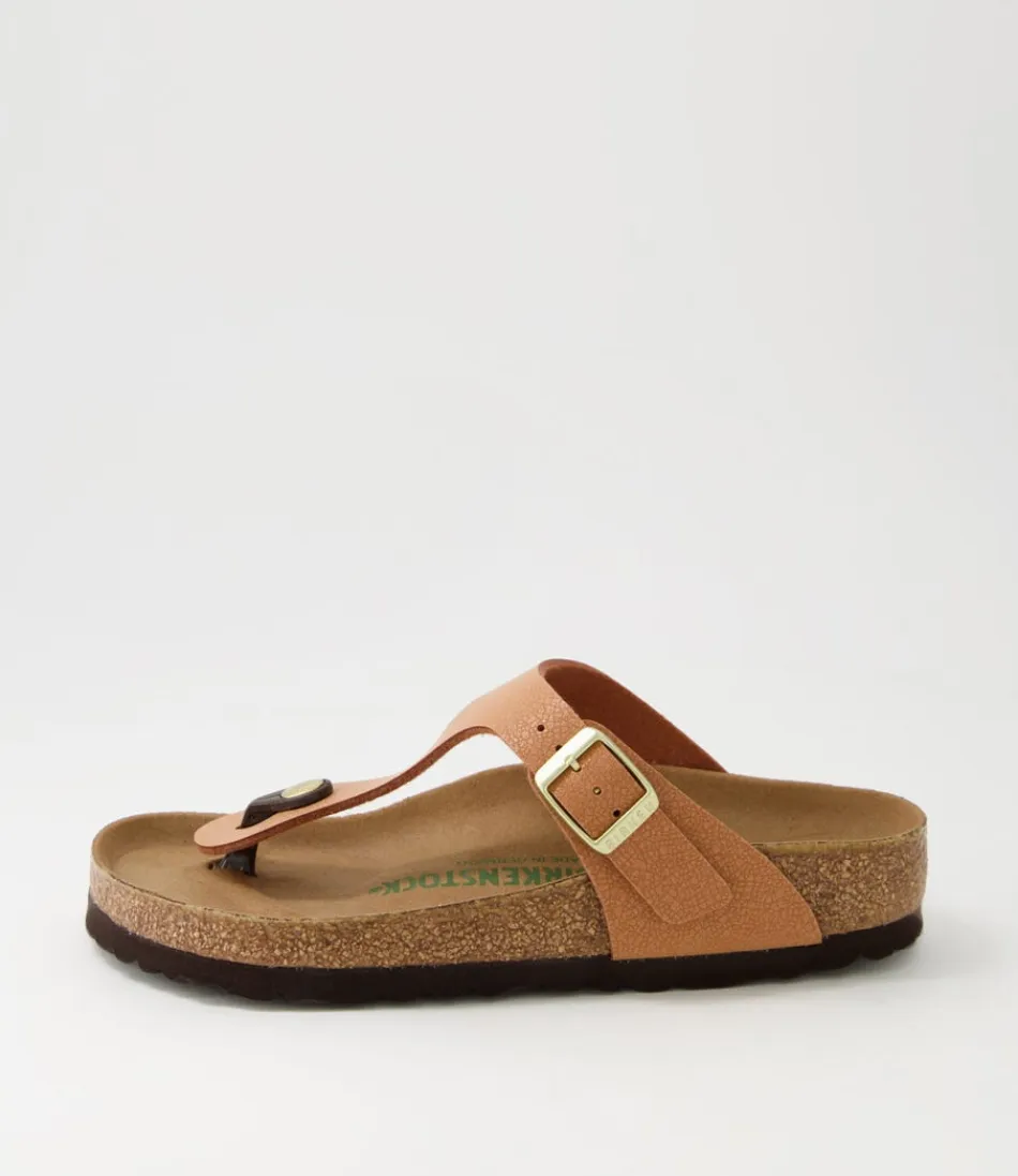 Women BIRKENSTOCK Comfort<Gizeh Vegan Pecan Birkoflor Slides