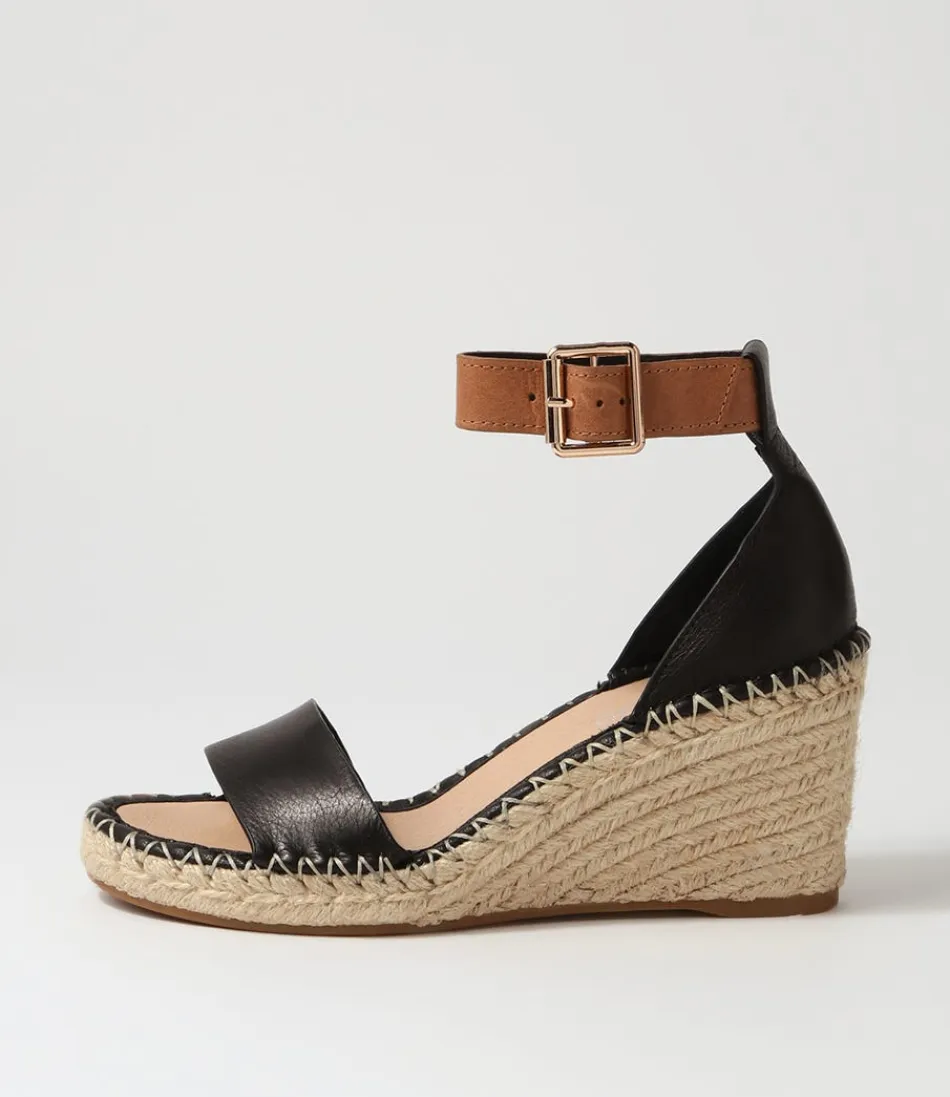 Women TOP END Espadrilles<Gonice Black Tan Leather Espadrilles