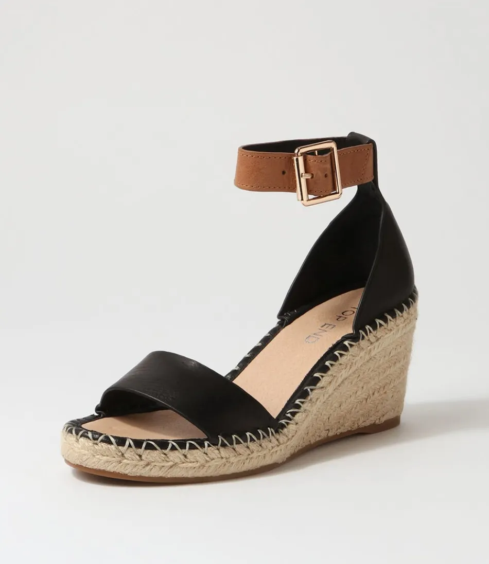 Women TOP END Espadrilles<Gonice Black Tan Leather Espadrilles