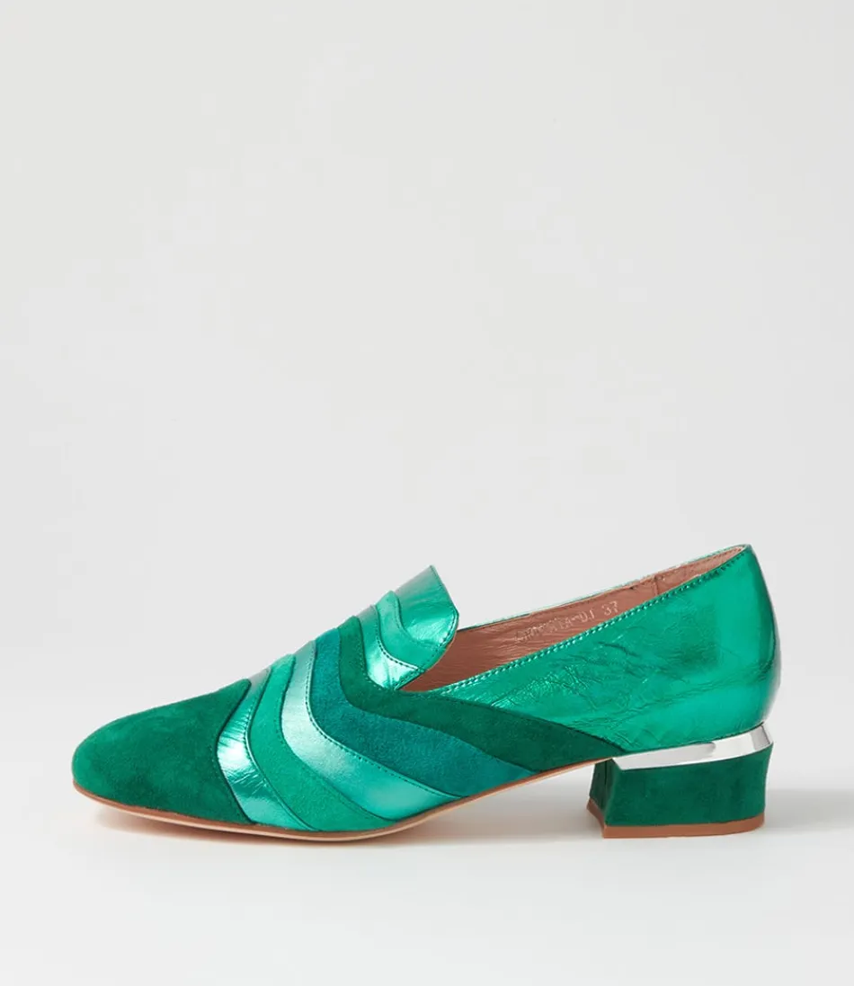 Women DJANGO & JULIETTE Loafers<Gravata Emerald Mix Heels