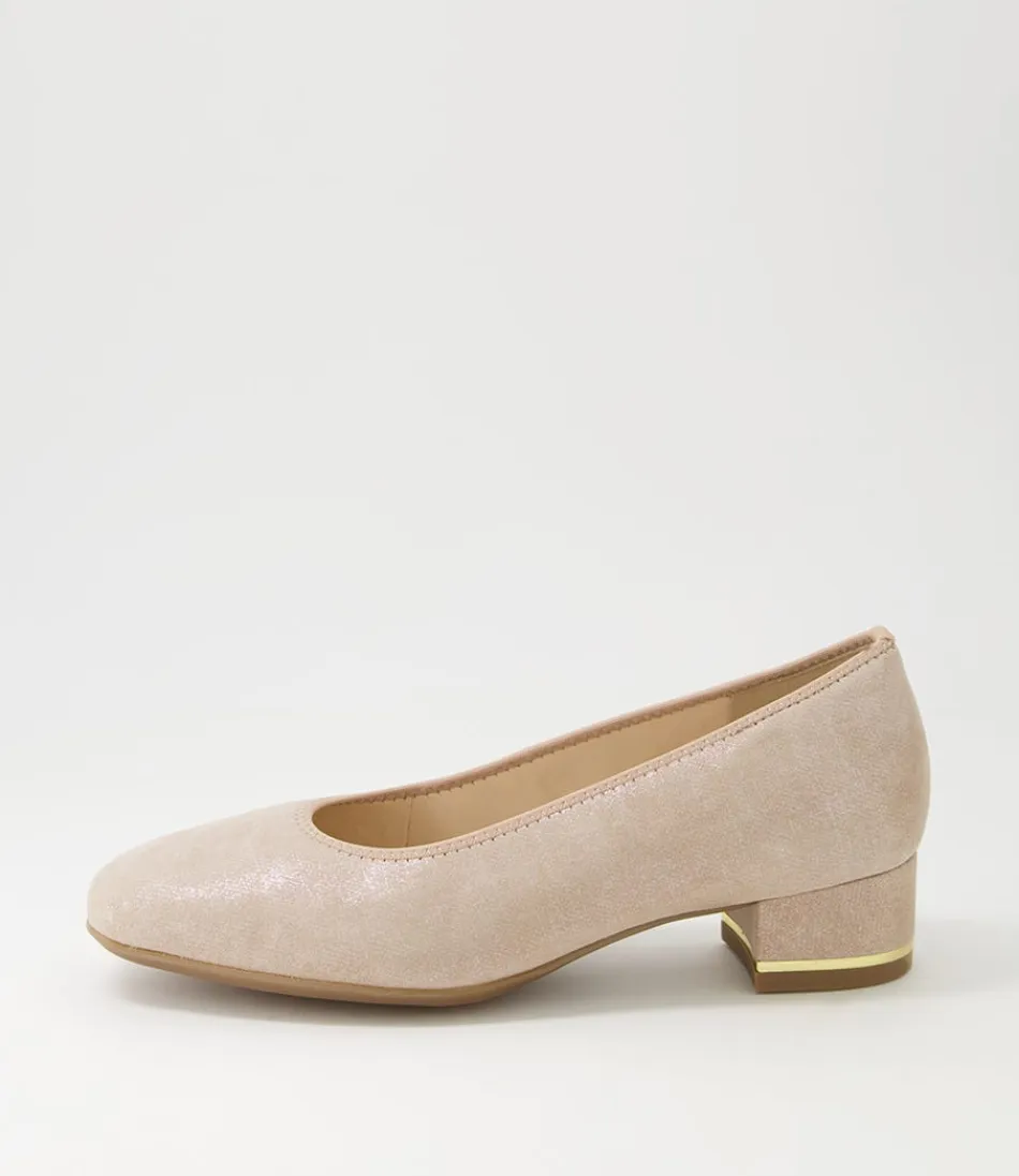 Women ARA Comfort<Graz 38 Sand Leather Heels