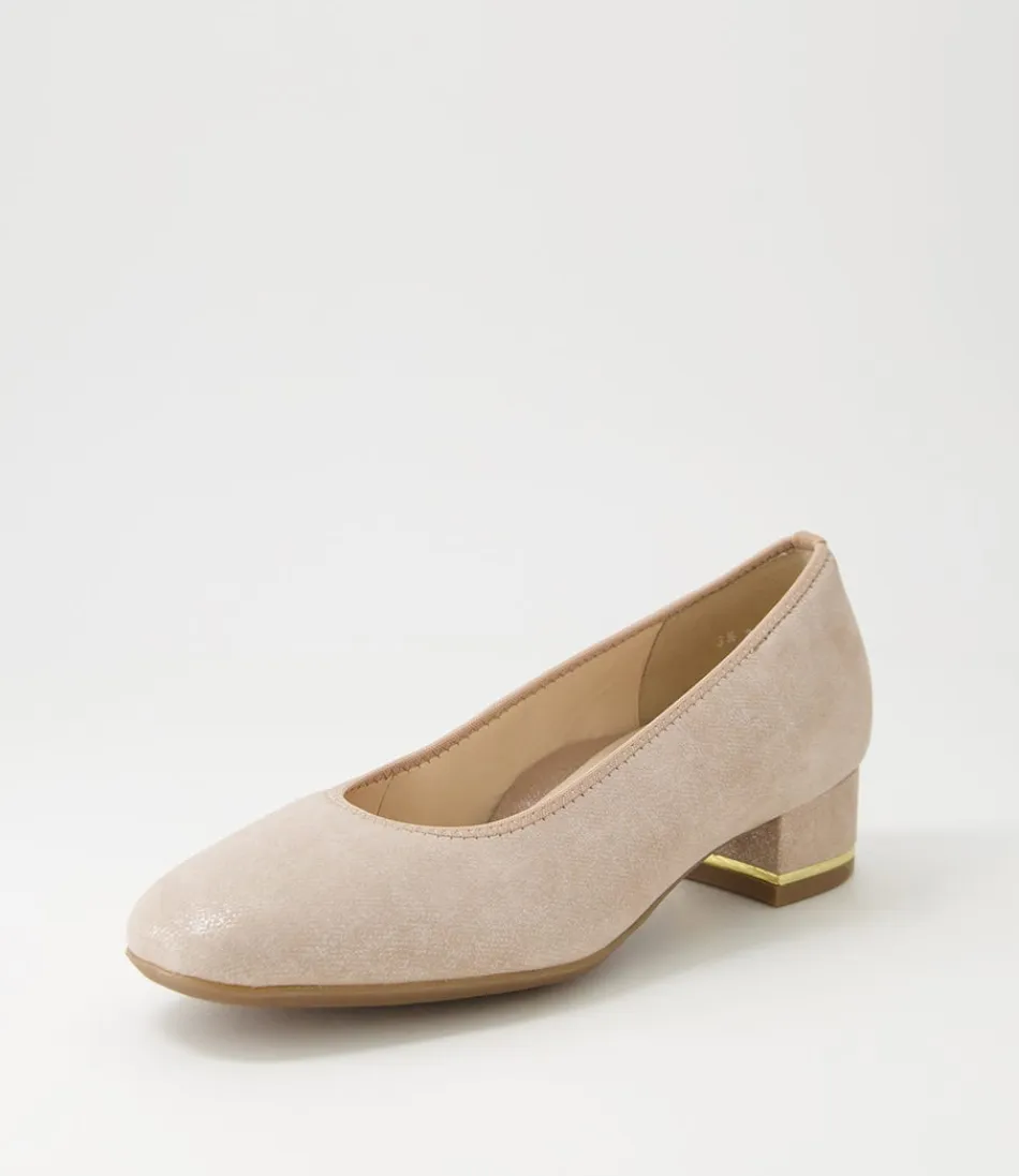 Women ARA Comfort<Graz 38 Sand Leather Heels