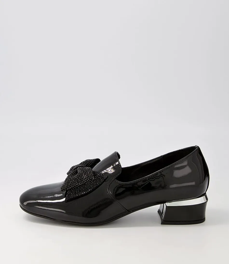 Women DJANGO & JULIETTE Loafers<Grenada Black Patent Jewels Heels