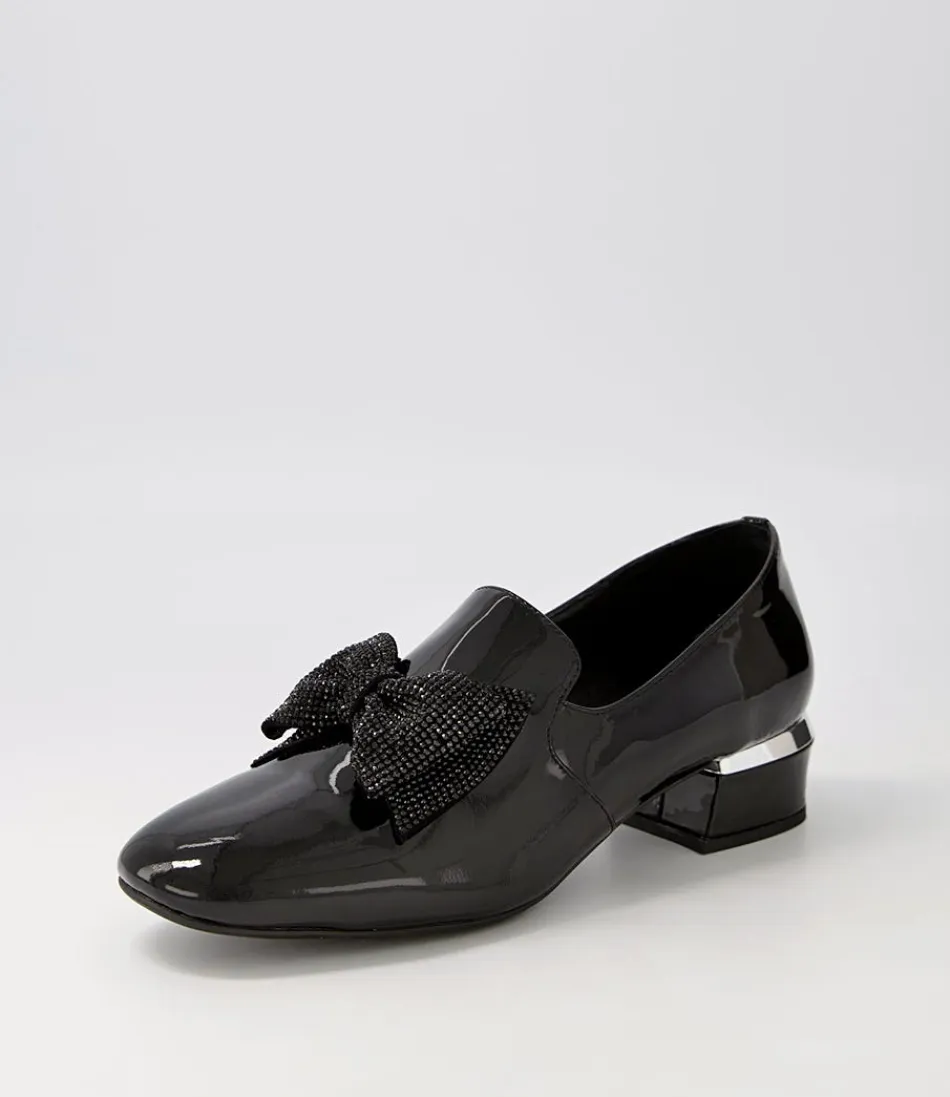 Women DJANGO & JULIETTE Loafers<Grenada Black Patent Jewels Heels