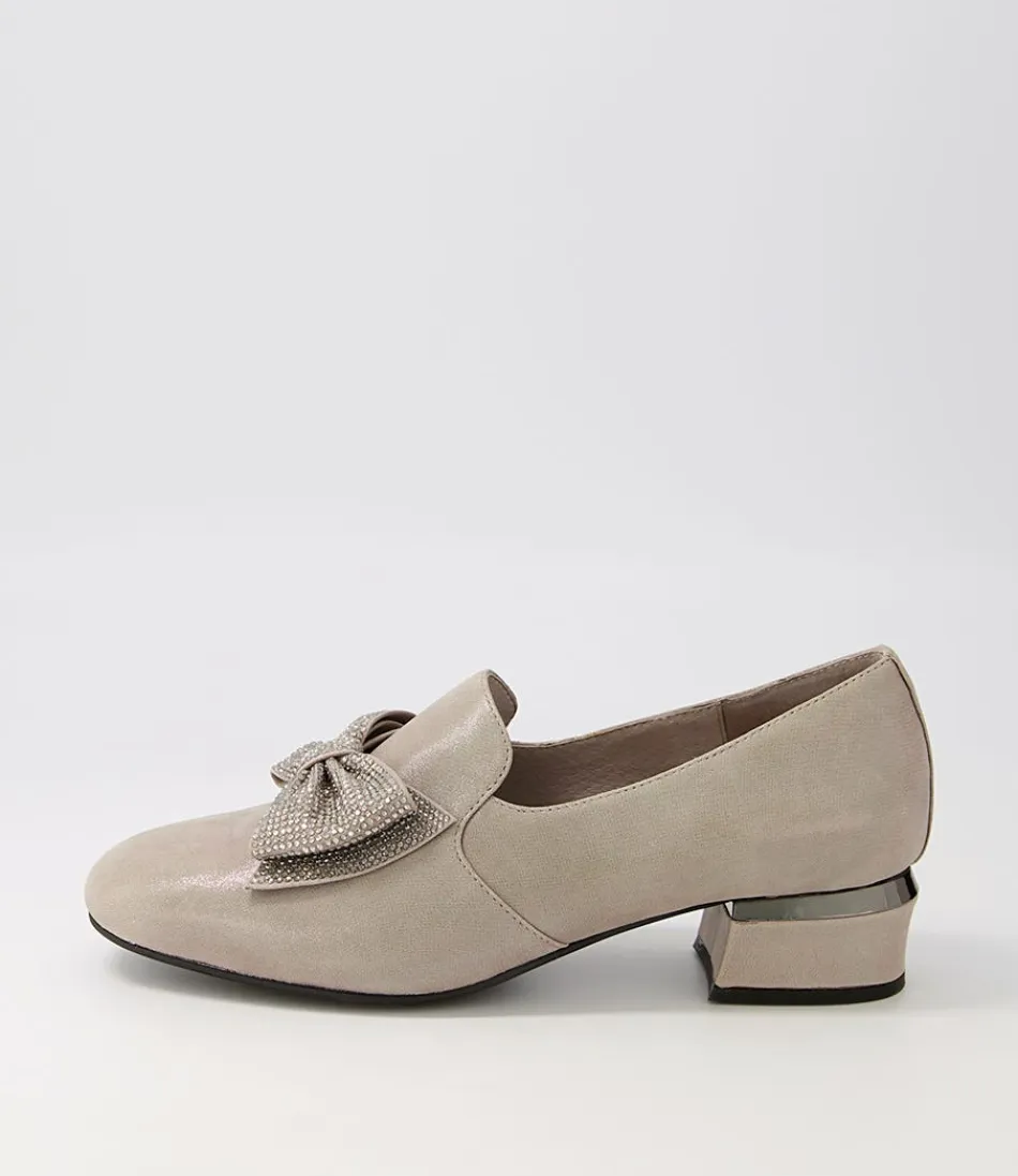 Women DJANGO & JULIETTE Loafers<Grenada Taupe Leather Jewels Heels