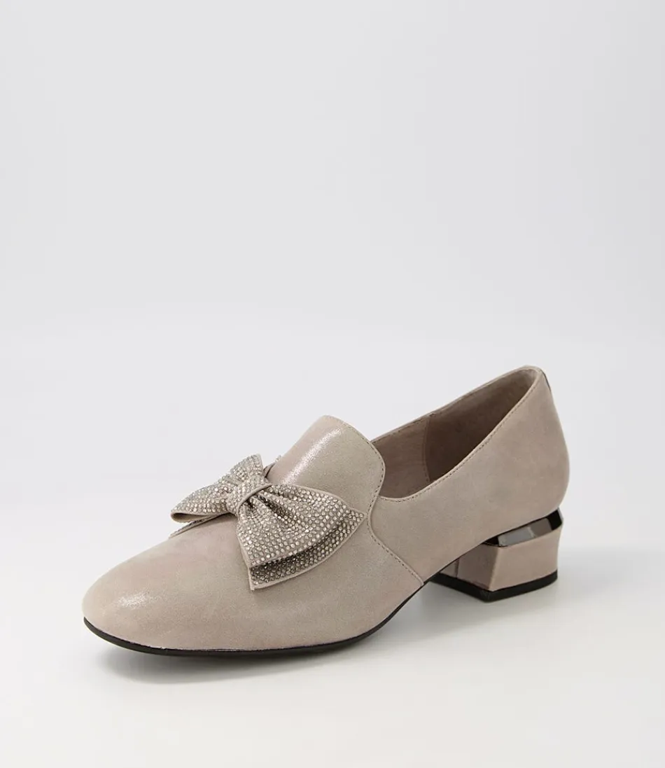 Women DJANGO & JULIETTE Loafers<Grenada Taupe Leather Jewels Heels