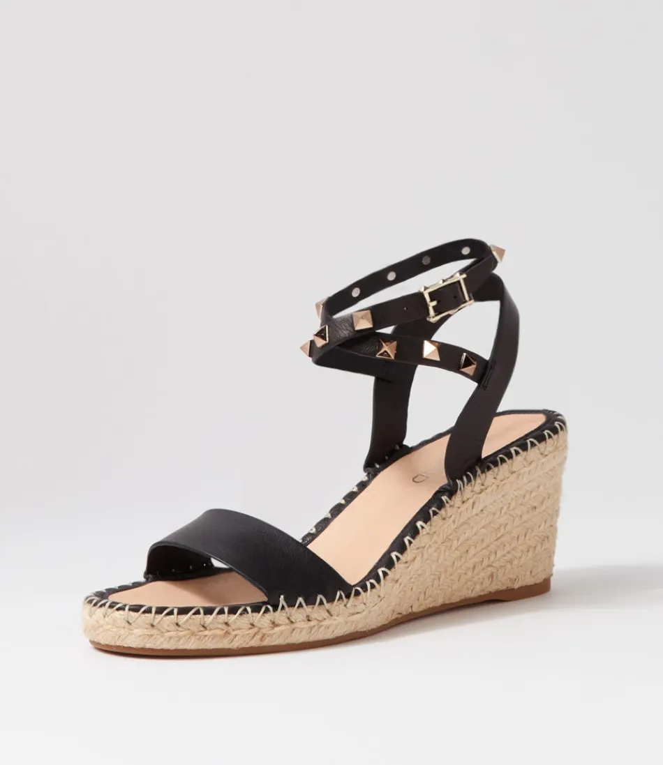 Women TOP END Espadrilles<Guicey Black Leather Espadrilles