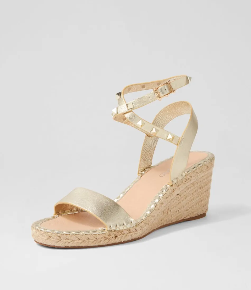 Women TOP END Espadrilles<Guicey Pale Gold Leather Espadrilles