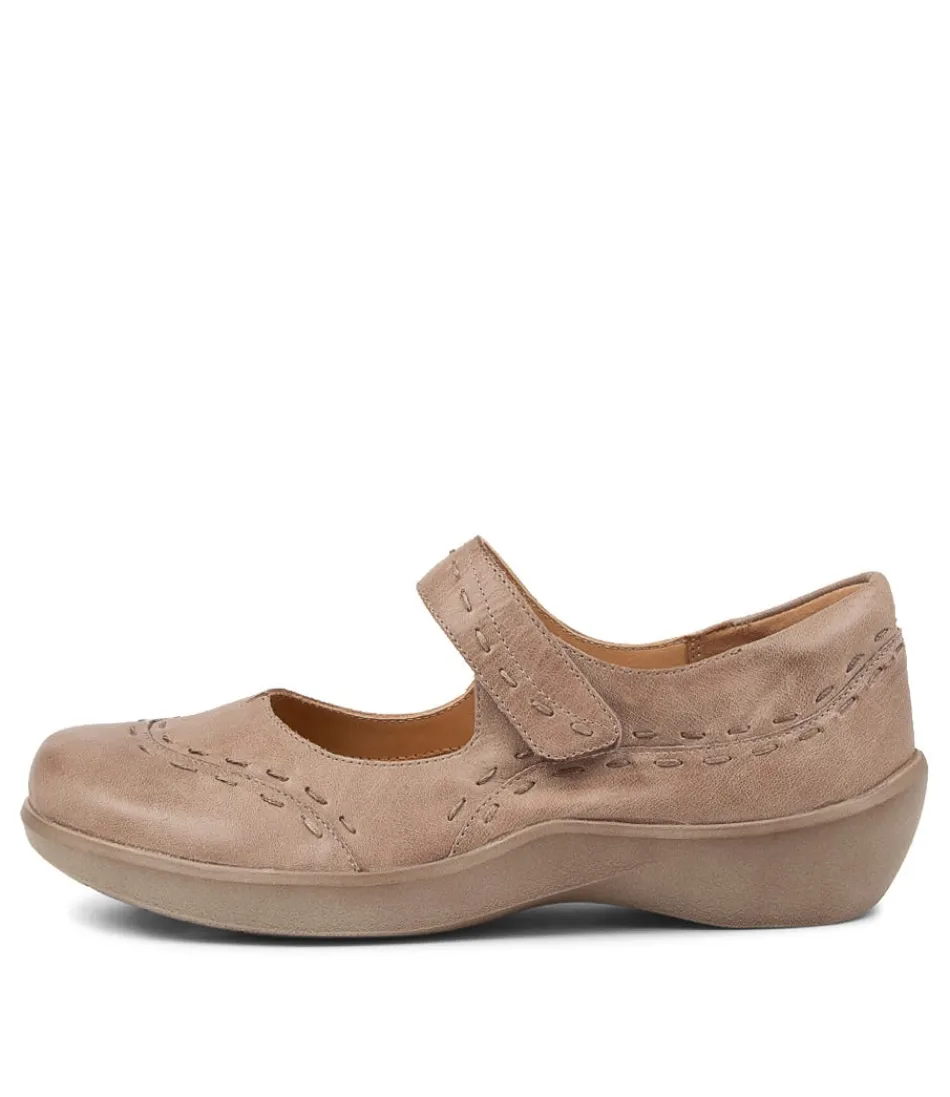 Women ZIERA Comfort<Gummibear W Smoke Leather Flat Shoes