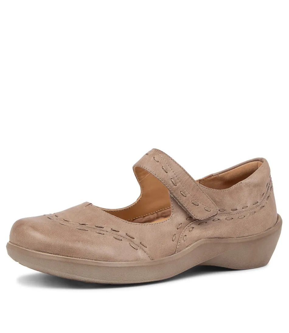 Women ZIERA Comfort<Gummibear W Smoke Leather Flat Shoes