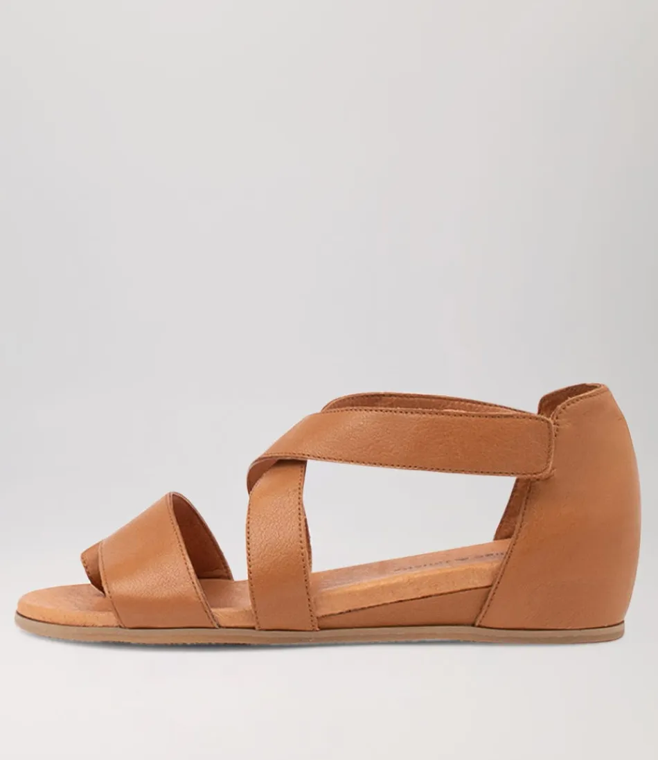 Women DJANGO & JULIETTE Wedges<Haan Dark Tan Leather Sandals