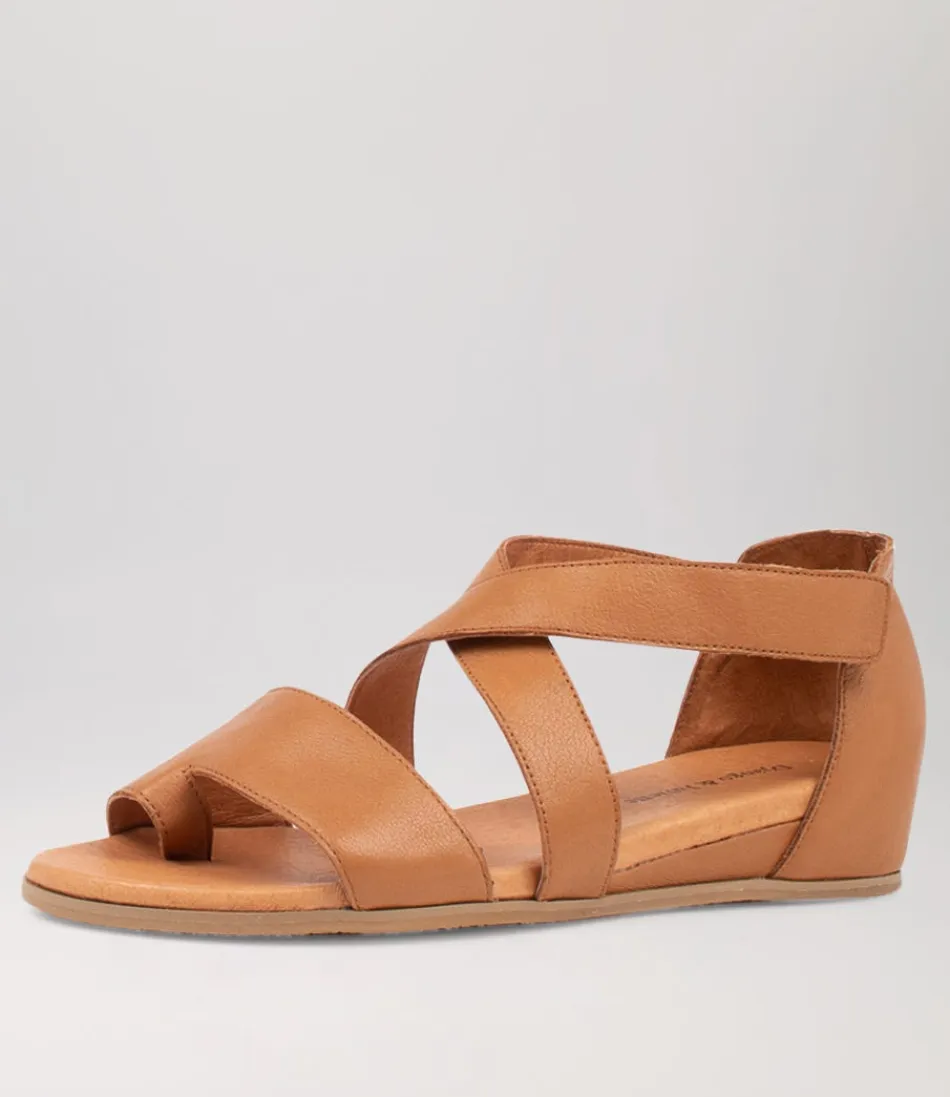 Women DJANGO & JULIETTE Wedges<Haan Dark Tan Leather Sandals