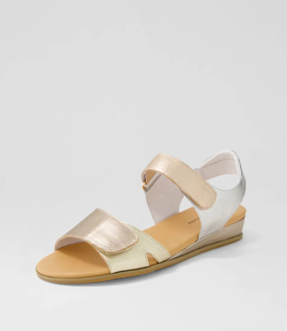 Women DJANGO & JULIETTE Wedges<Halima Champagne Gold Multi Sandals