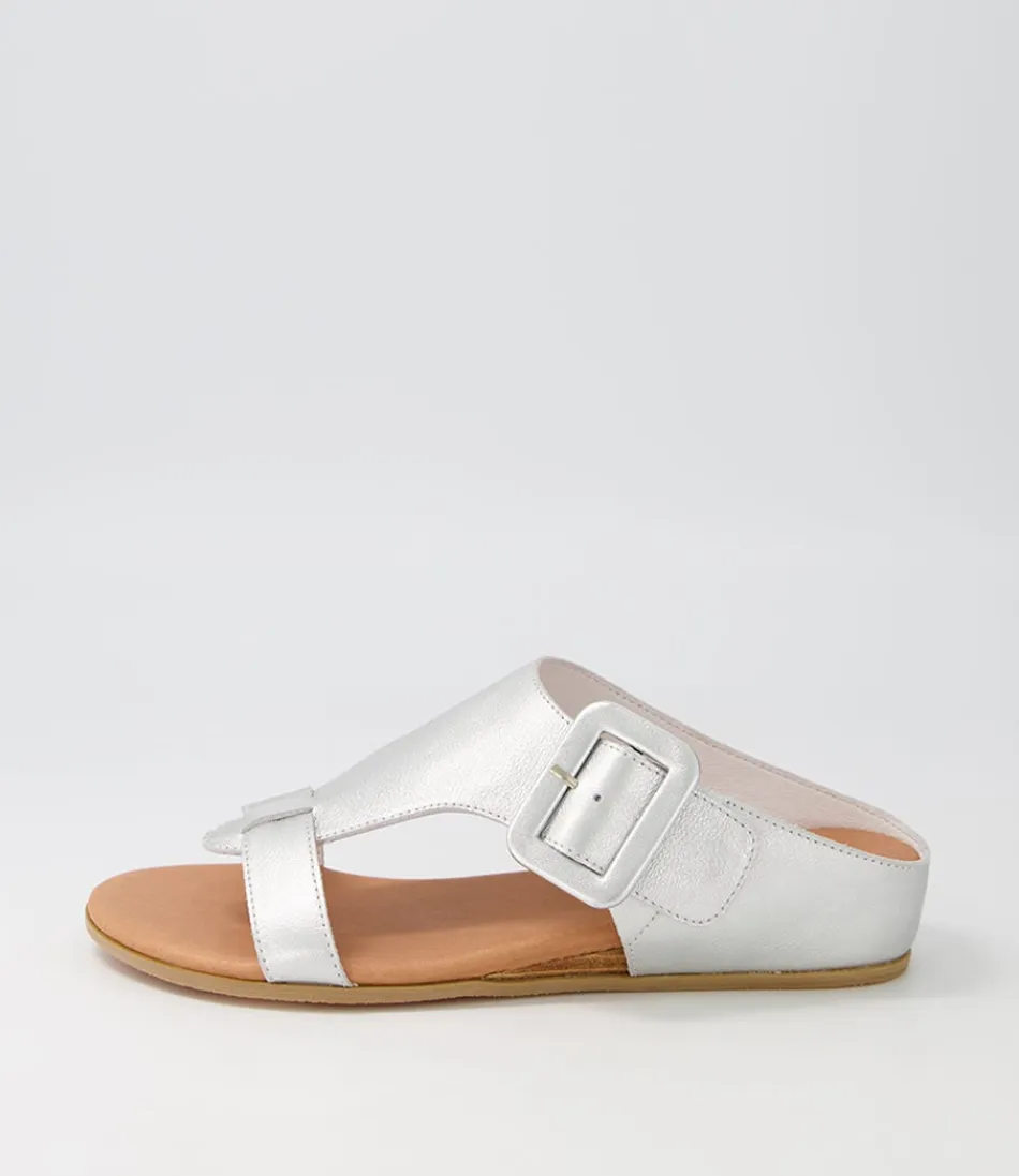 Women DJANGO & JULIETTE Wedges<Halle Silver Leather Slides