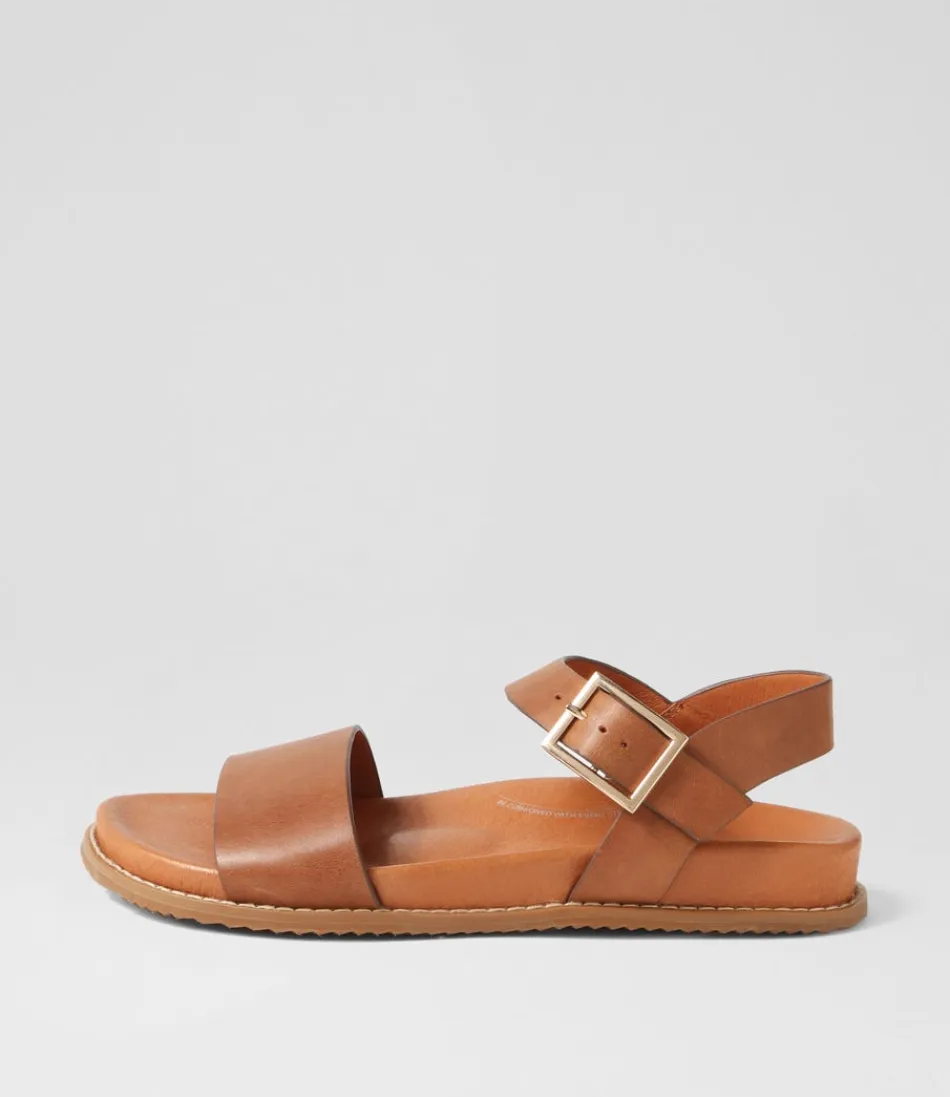 Women ZIERA Flats<Hammil W Tan Leather Sandals