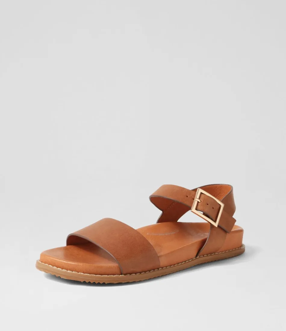 Women ZIERA Flats<Hammil W Tan Leather Sandals