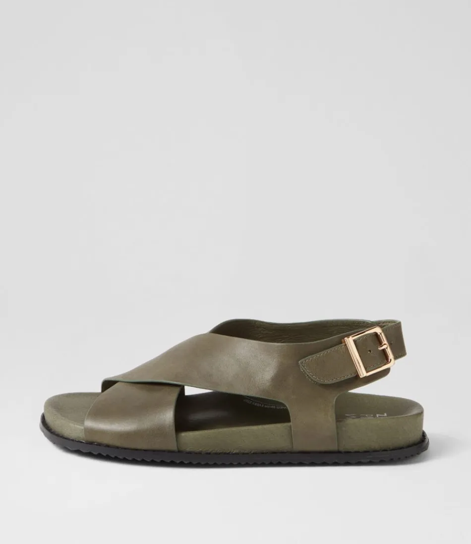 Women ZIERA Sandals<Hanako W Olive Leather Sandals