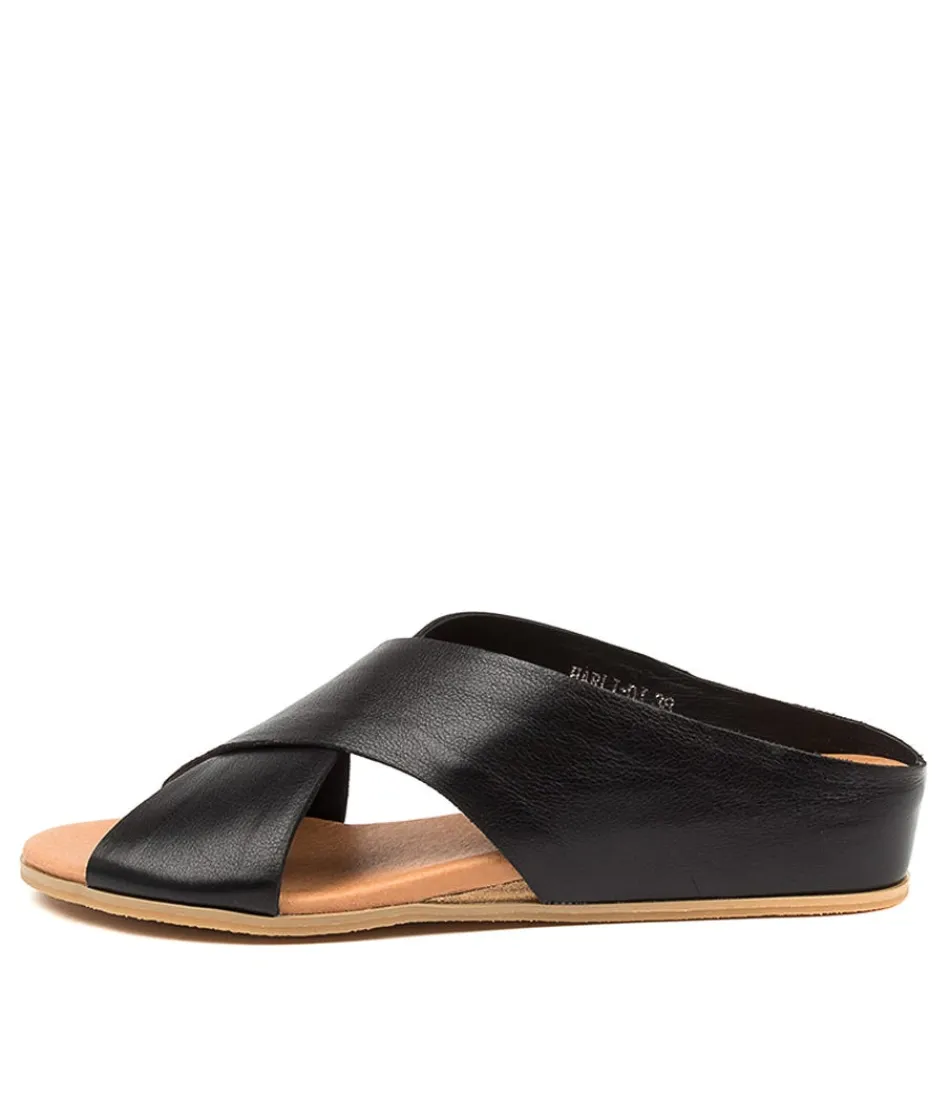 Women DJANGO & JULIETTE Wedges<Harli Black Leather