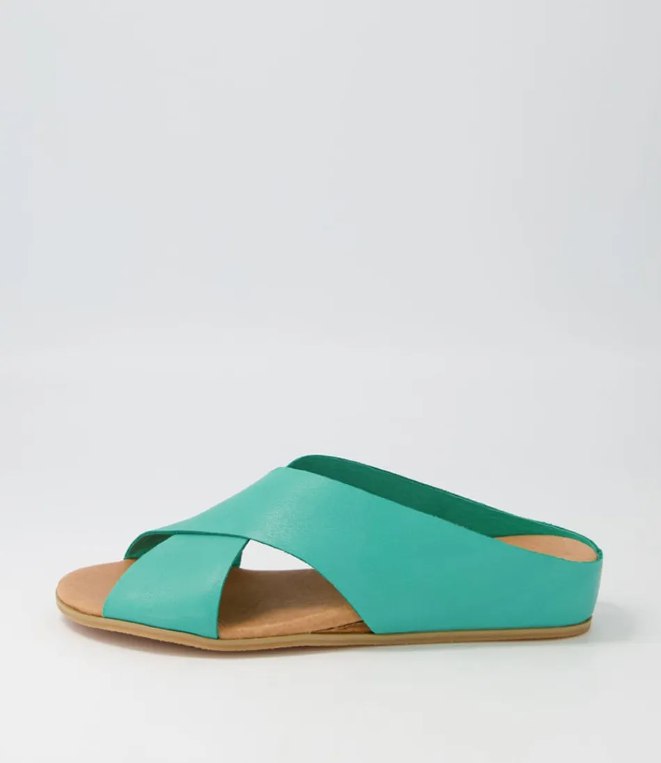 Women DJANGO & JULIETTE Wedges<Harli Spearmint Leather Slides