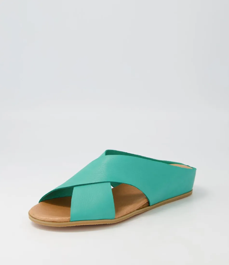 Women DJANGO & JULIETTE Wedges<Harli Spearmint Leather Slides