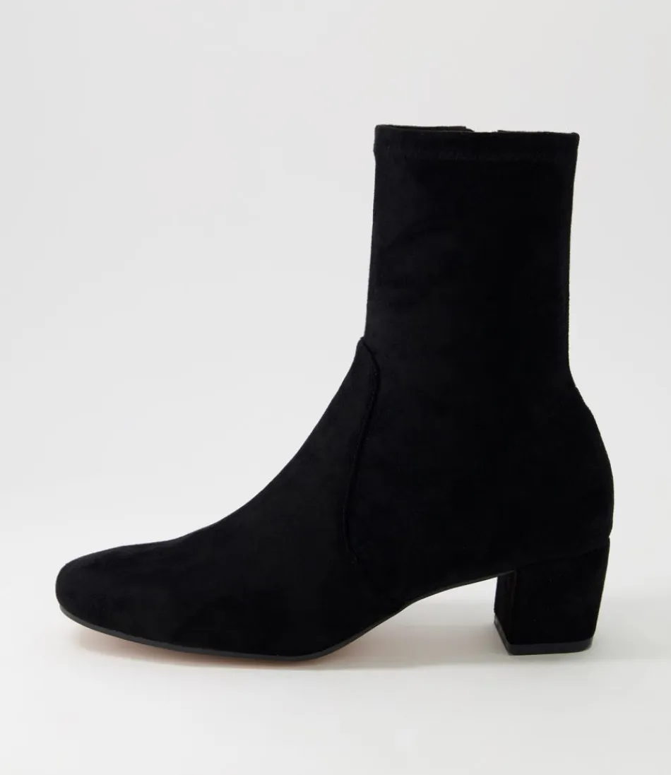 Women DJANGO & JULIETTE Boots<Hartful Black Stretch Microsuede Ankle Boots