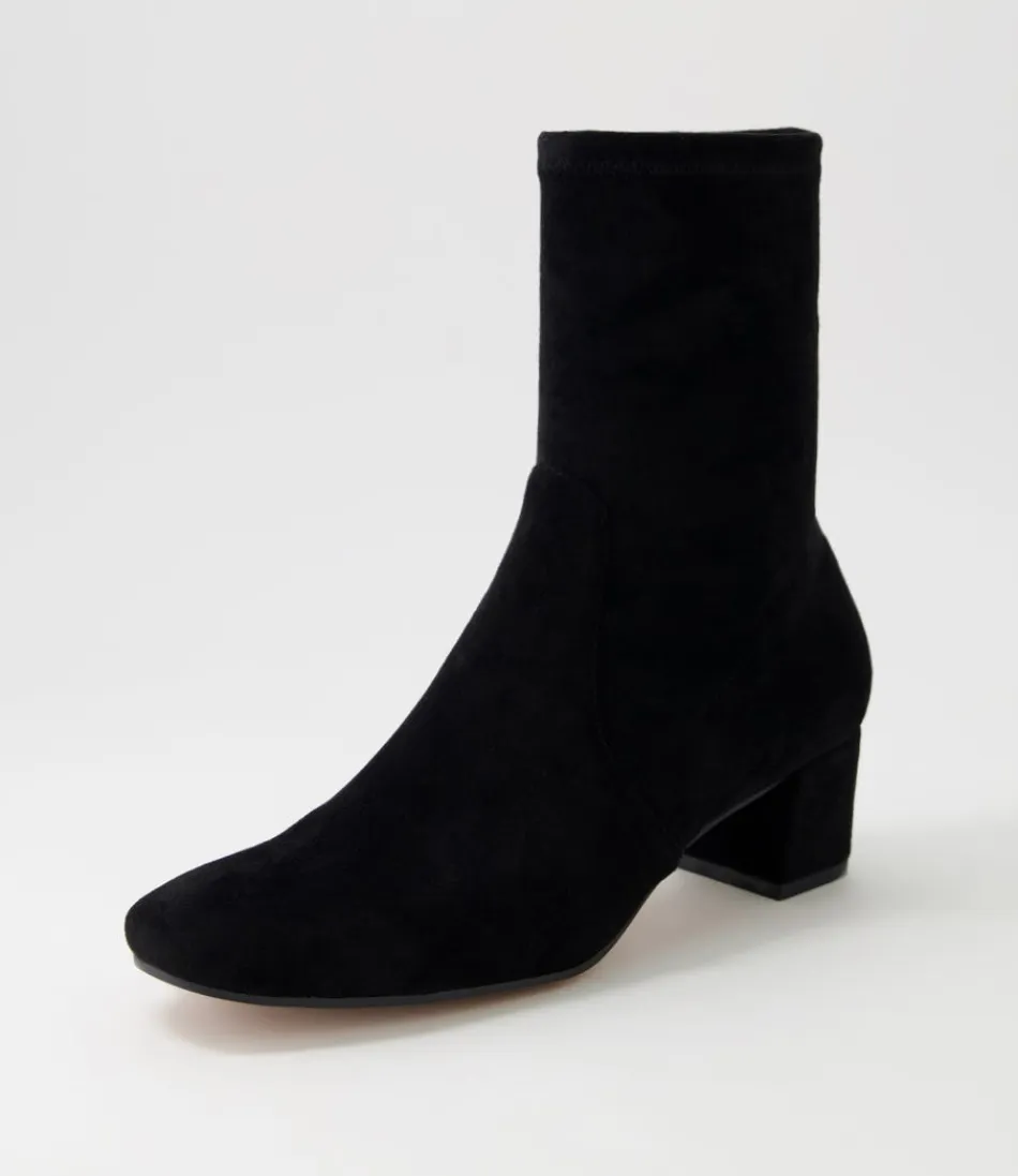 Women DJANGO & JULIETTE Boots<Hartful Black Stretch Microsuede Ankle Boots