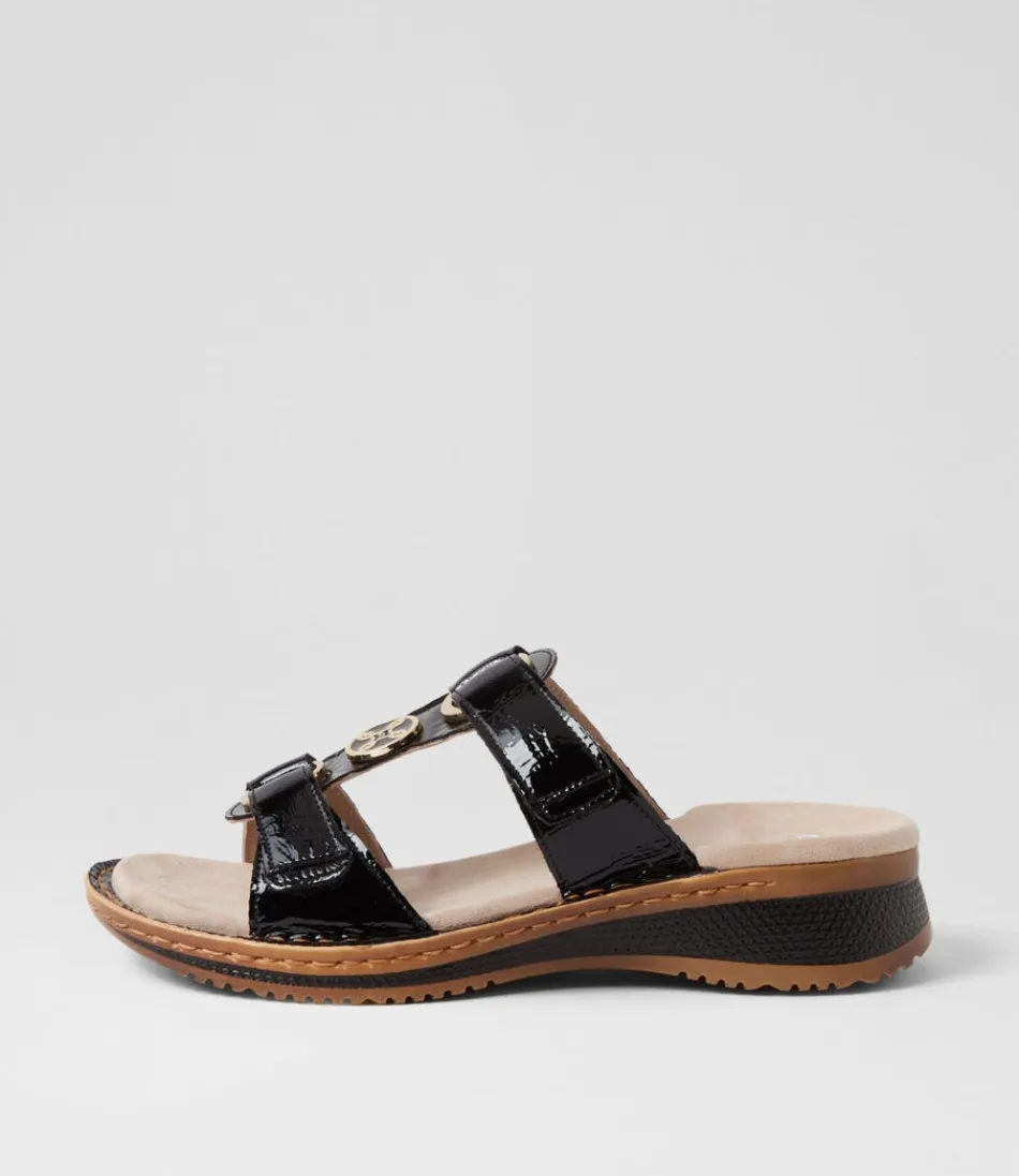 Women ARA Comfort<Hawaii 3 Schwarz Leather Sandals