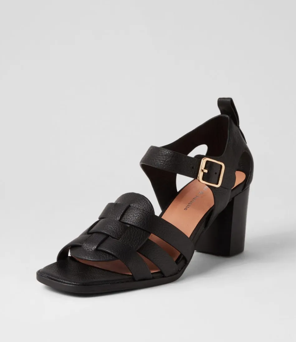 Women DJANGO & JULIETTE Heels<Hayat Black Leather Sandals