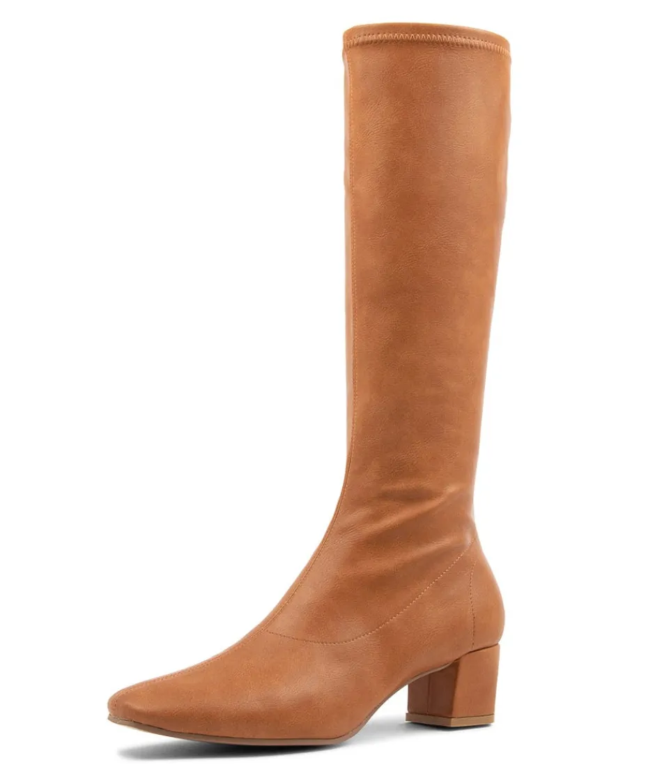 Women DJANGO & JULIETTE Boots<Hayleys Tan Stretch Knee High Boots