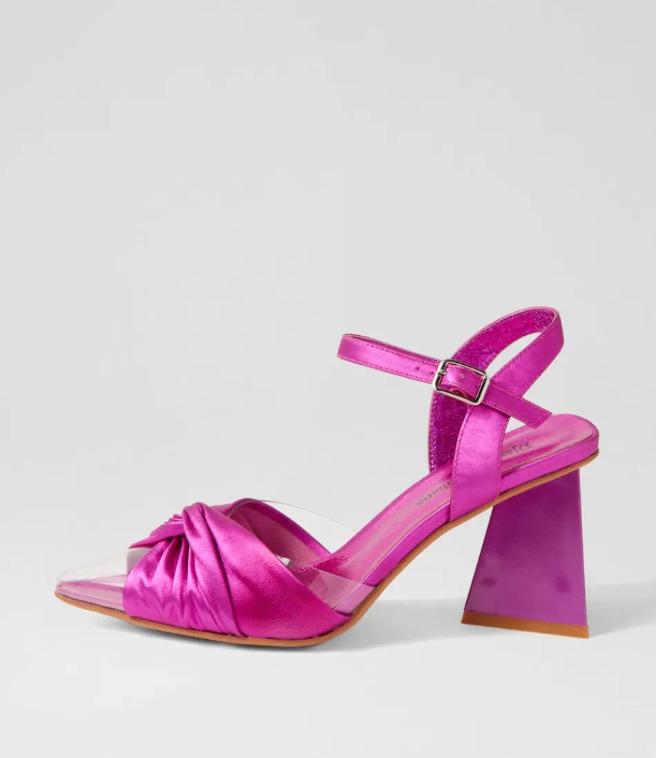 Women DJANGO & JULIETTE Heels<Hivon Clear Fuchsia Satin Vinylite Leather Heels