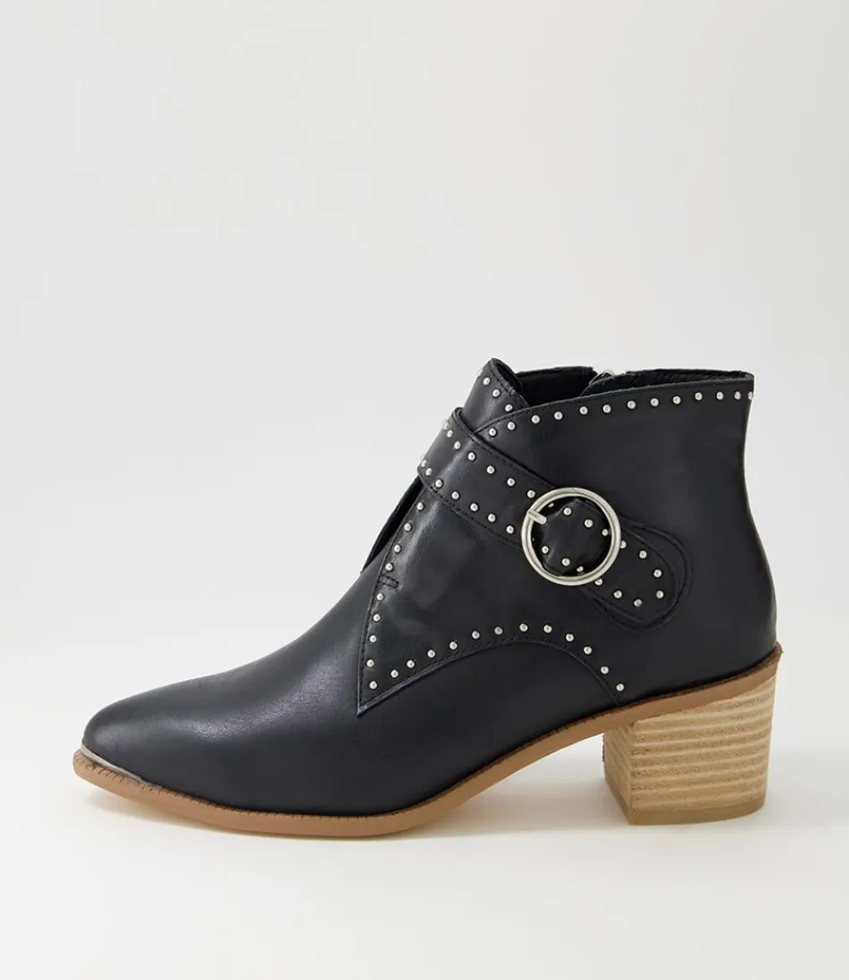 Women DJANGO & JULIETTE Boots<Hommes Black Natural Heel Leather Ankle Boots