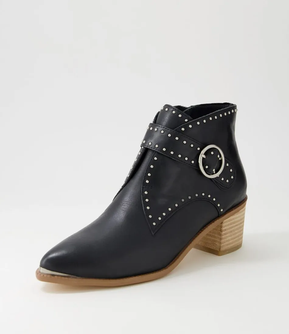 Women DJANGO & JULIETTE Boots<Hommes Black Natural Heel Leather Ankle Boots